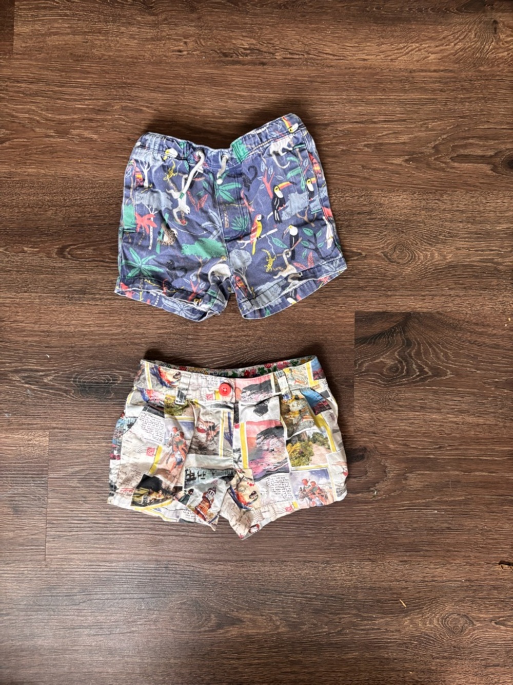 Vintage Mini Boden shorts bundle. Black Label postcard and Blue Tropic Shorts